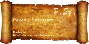 Percsy Szixtusz névjegykártya
